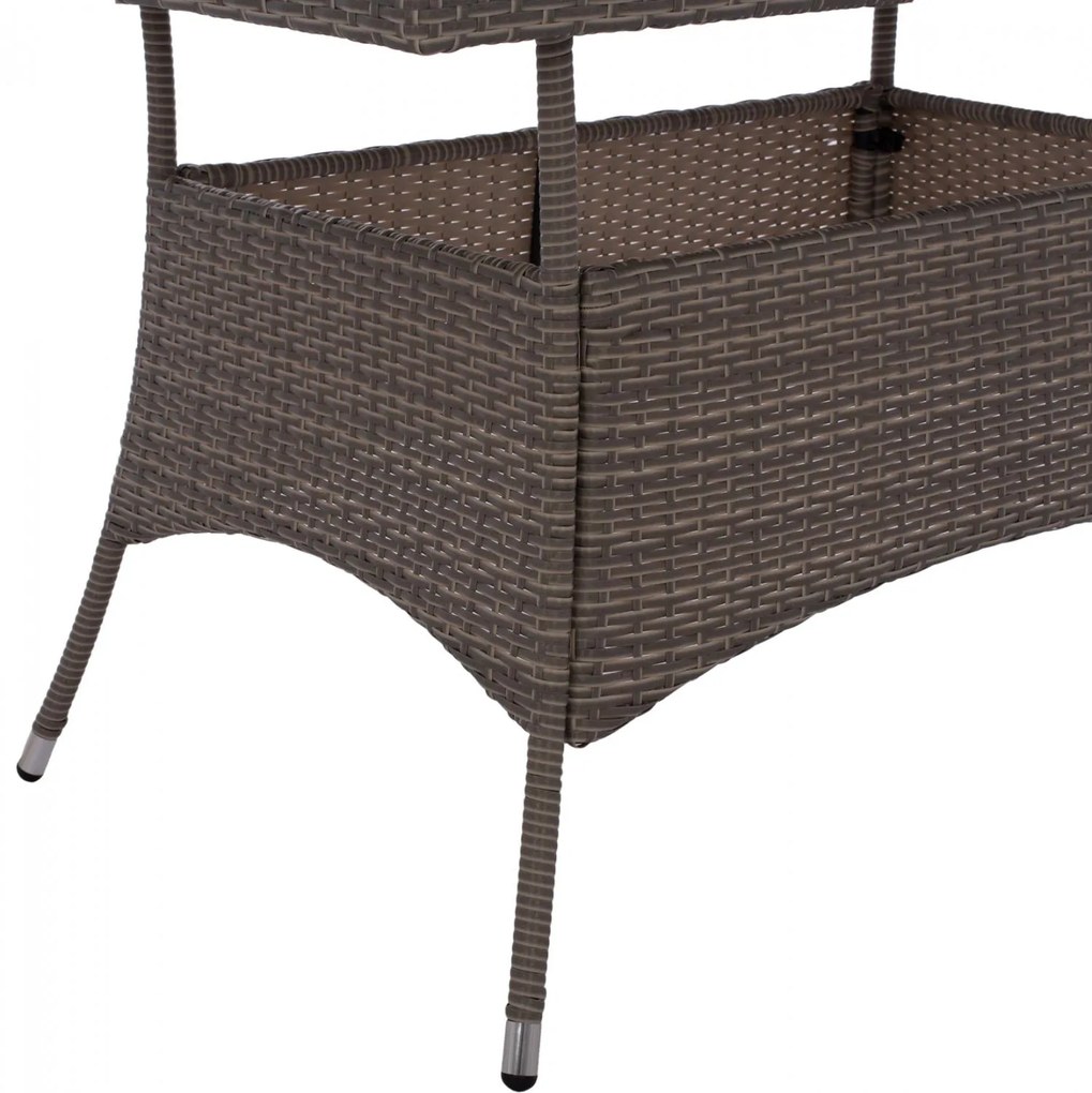 Τραπέζι Military μεταλλικό Rattan γκρι 120x70x75Υ εκ. 120x70x75 εκ.