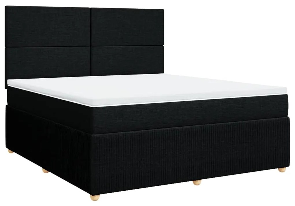 ΚΡΕΒΑΤΙ BOXSPRING ΜΕ ΣΤΡΩΜΑ ΜΑΥΡΟ 180X200 ΕΚ. ΥΦΑΣΜΑΤΙΝΟ 3292130