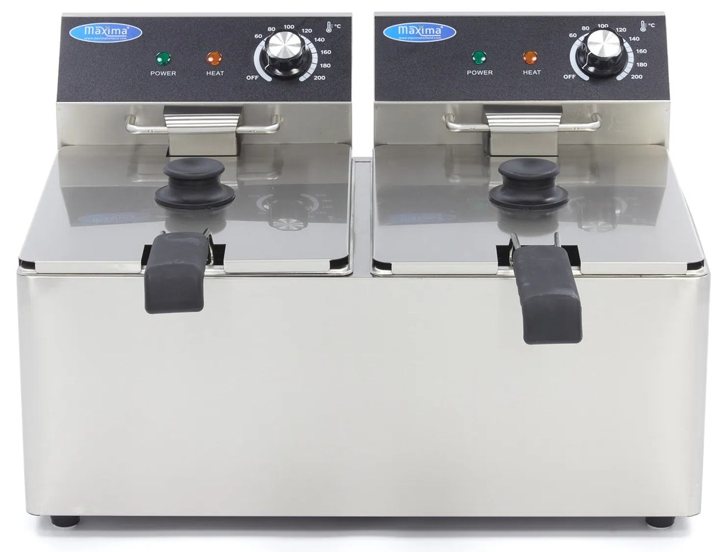 Deep Fryer - 2 x 8L - 2 Baskets - up to 2,8kg of Fries