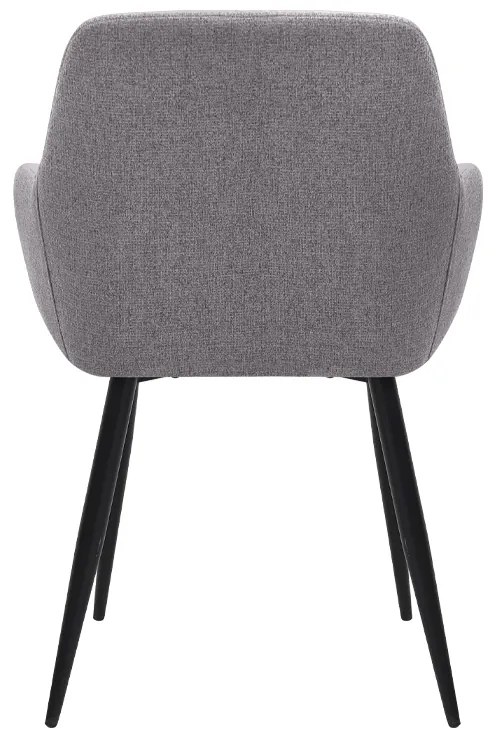 Πολυθρόνα τραπεζαρίας Monica Megapap ανοιχτό μπεζ ύφασμα - μεταλλικό μαύρο πόδι 54x57x84εκ.