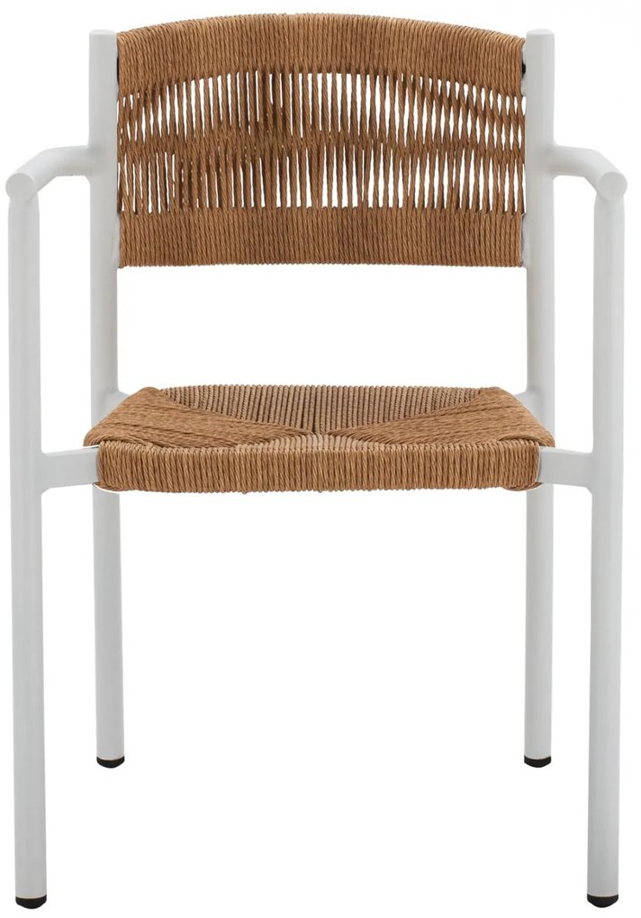 Καρέκλα - Πολυθρόνα C5786.01 Λευκή Αλουμινίου με P.E. Μπέζ Σχοινί 55,5x50x77,5 εκ. 55.5x50x77.5 εκ.