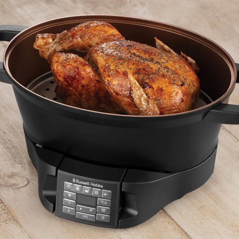 Russell Hobbs Good-to-Go Multicooker 28270-56, 750W, 6.5L, 8 προγράμματα, Χρονοδιακόπτης, Κρύες λαβές, 59% πιο ενεργειακά αποδοτικό, Εύκολο καθάρισμα, Μαύρο