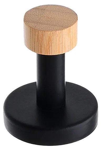 Κρεμάστρα Επιτοίχια Bamboo Essentials Μονη Μεταλλική Μαύρη - Estia