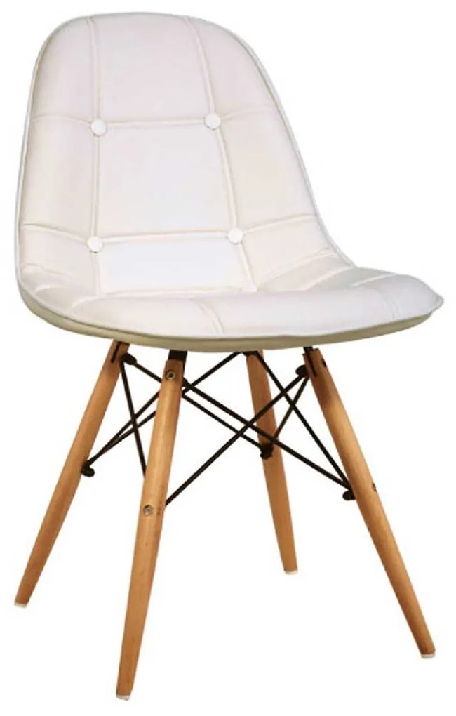 Καρέκλα Amanta Cream 10-0080 46X51X82cm Wood, Polypropylene