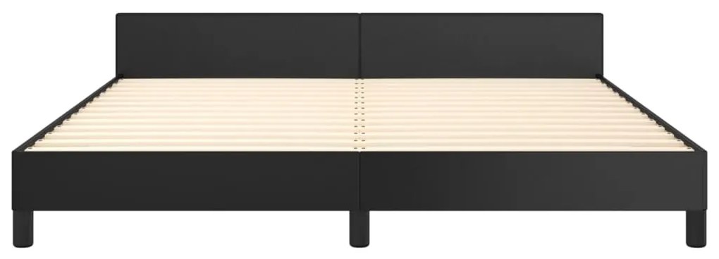 vidaXL Πλαίσιο Κρεβατιού με Κεφαλάρι Μαύρο 160x200 εκ. Συνθετικό Δέρμα