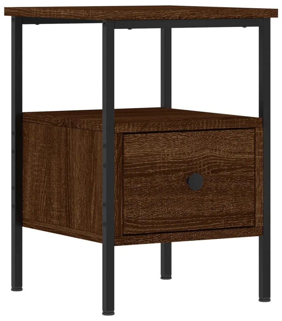 vidaXL Κομοδίνα 2 τεμ. Καφέ Δρυς 34 x 36 x 50 εκ. Επεξεργασμένο Ξύλο
