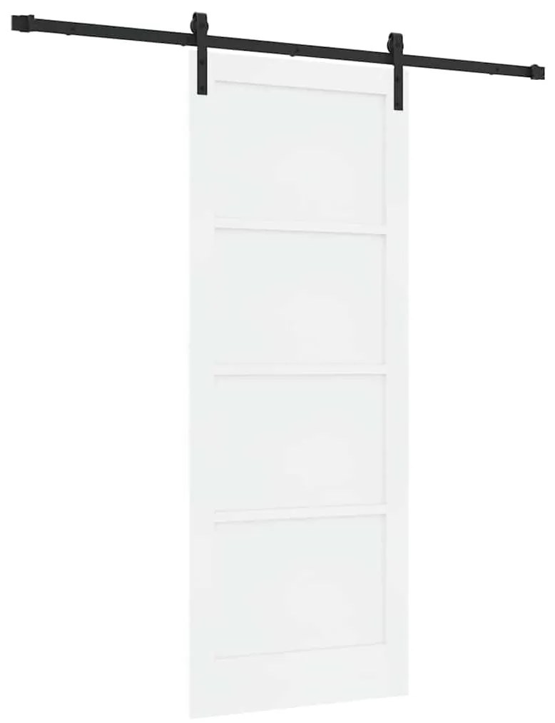 vidaXL Συρόμενη Πόρτα Λευκό και μαύρο 83 x 211 εκ.