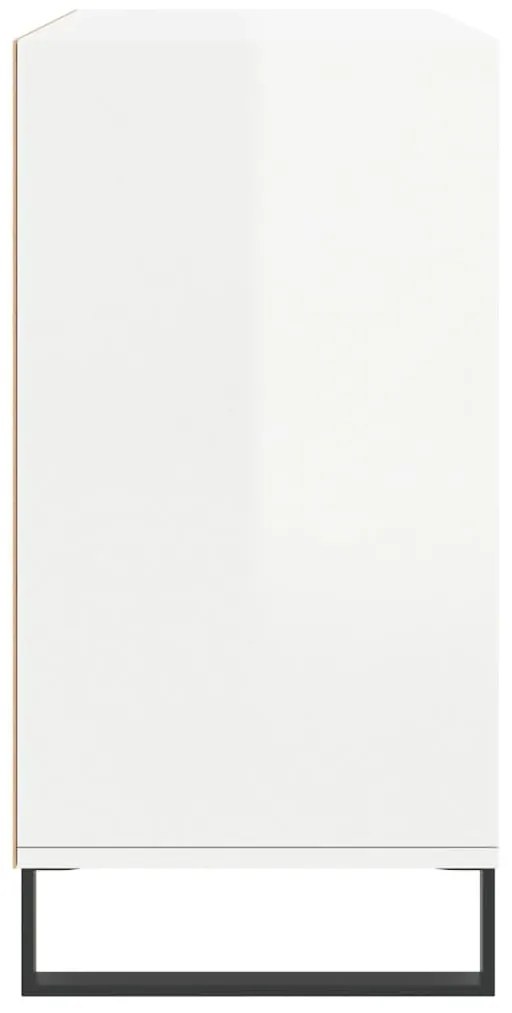 vidaXL Ραφιέρα Γυαλιστερή Λευκή 103,5 x 35 x 70 εκ. από Επεξεργ. Ξύλο