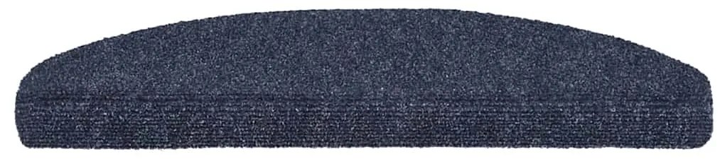 vidaXL Πατάκια Σκαλιών Αυτοκόλλητα 15 τεμ. Μπλε Ημίστρογγυλά Μεγάλα 65x21x4 εκ.