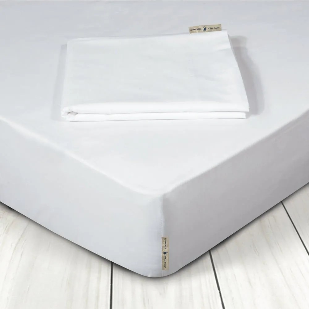 Σεντόνι Με Λάστιχο 2211 White Greenwich Polo Club King Size 180x235cm 100% Cotton