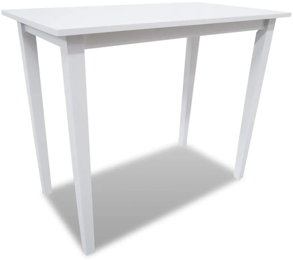 Σετ Κονσόλα Τραπέζι και 4 Καρέκλες Μπαρ Λευκό Ξύλινο