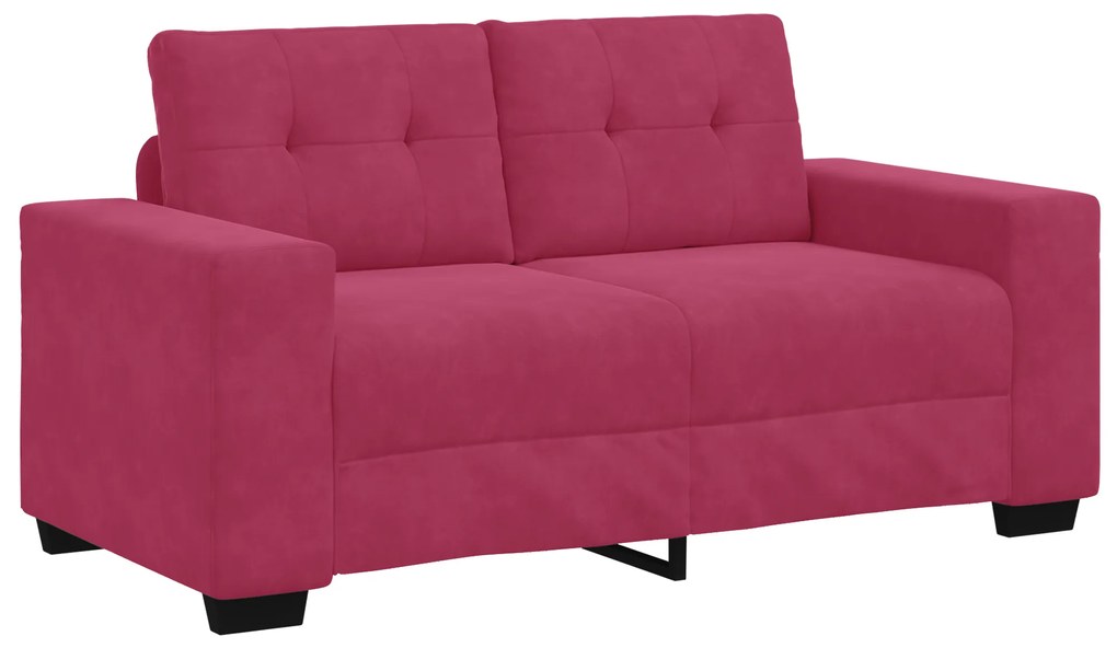vidaXL Σετ Καναπέ με μαξιλάρι 3 pcs Κόκκινο 221 x 78 x 80 εκ Βελούδο