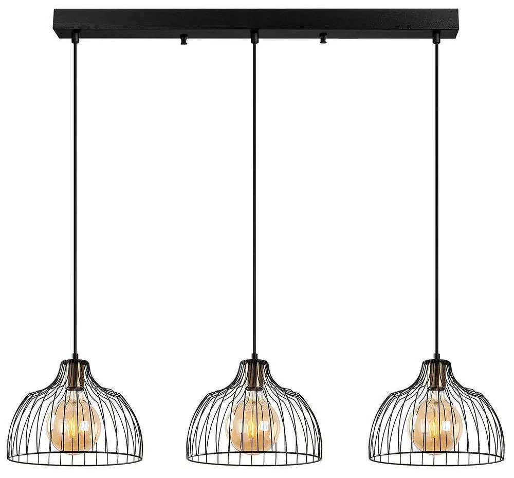 Φωτιστικό Οροφής - Ράγα Kozan 942FLG1228 101x28x46/126cm 3xE27 40W Black-Gold Opviq