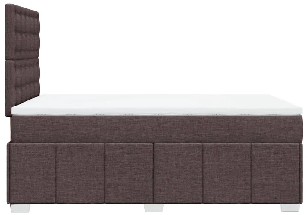 vidaXL Κρεβάτι Boxspring με Στρώμα Σκούρο Καφέ 120x200 εκ. Υφασμάτινο