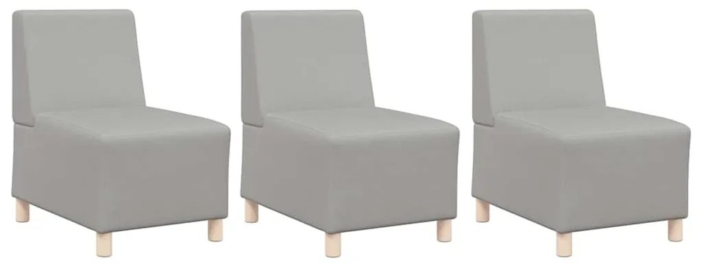 vidaXL Μοναδικός Καναπές χωρίς Χερούλια 3 pcs Σκίουρος Γκρί