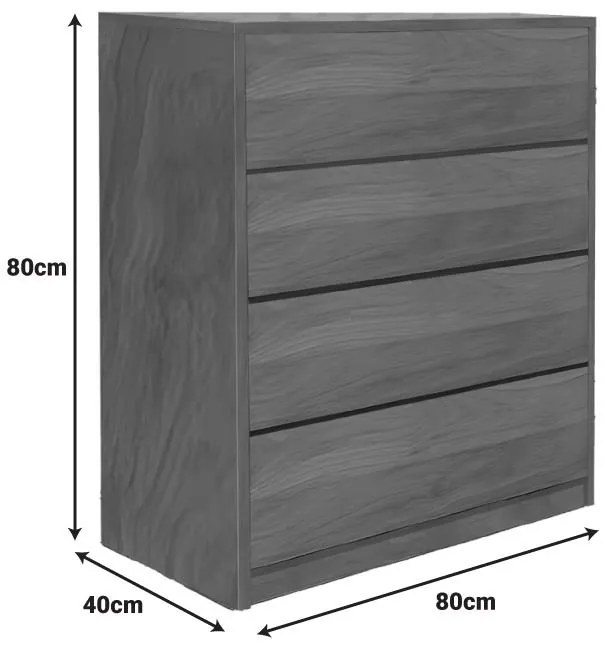 Συρταριέρα Kuanger mdf σε καρυδί απόχρωση 80x40x80εκ 80x40x80 εκ.