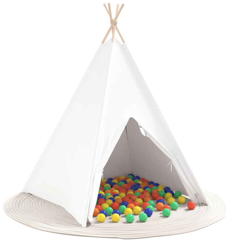 vidaXL Σκηνή Teepee για Παιδιά με Τσάντα Ροδάκινου και Μπάλες