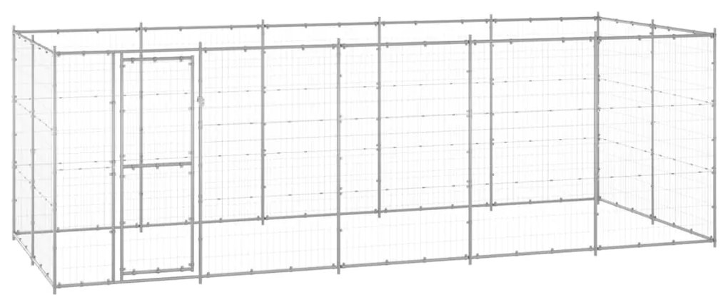 vidaXL Κλουβί Σκύλου Εξωτερικού Χώρου 12,1 μ² από Γαλβανισμένο Χάλυβα