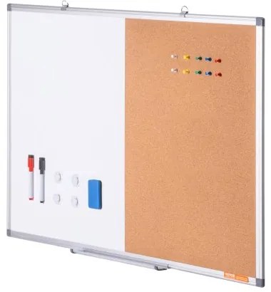 VEVOR 24"x 18" Whiteboard & Cork Board Combo with Aluminum Frame for School Home