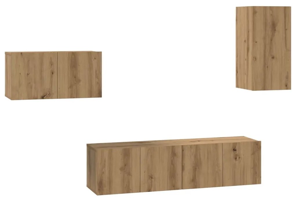 vidaXL Σετ επίπλου τηλεόρασης 4 pcs artisan δρυς 30.5 x 30 x 60 εκ.