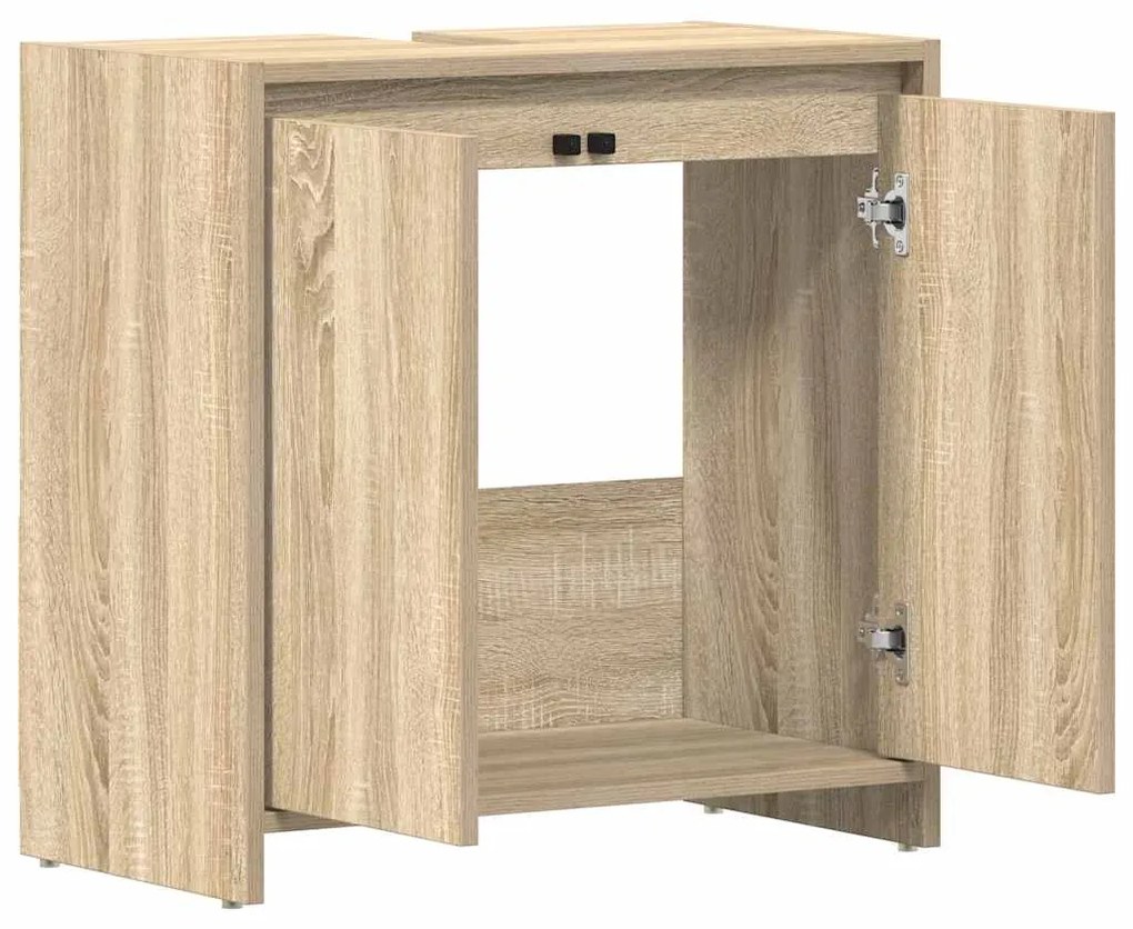 vidaXL Ντουλάπι Νιπτήρα Sonoma Δρυς 60 x 33 x 61 εκ. από Επεξ. Ξύλο