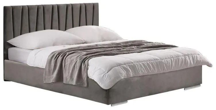Επενδυμένο Κρεβάτι Palermo Fylliana Taupe Διπλό 160x200 εκ 175x214x115 εκ.