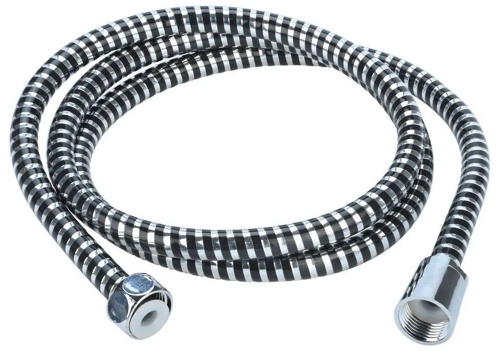 Estia 02-23829 Σπιραλ Ντους 1.5m, Ασημι-Μαυρο
