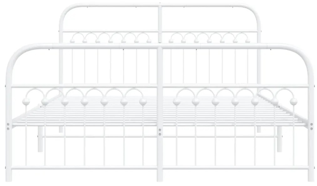 vidaXL Πλαίσιο Κρεβατιού με Κεφαλάρι&Ποδαρικό Λευκό 90x190 εκ. Μέταλλο