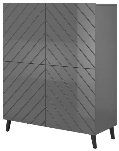 Chest of drawers ABETO mat graphite/ gloss graphite DIOMMI CAMA-ABETO-REGAL-GRA/GRA