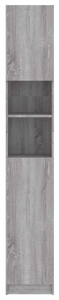 vidaXL Ντουλάπι Μπάνιου Γκρι Sonoma 32x25,5x190 εκ. Επεξεργασμένο Ξύλο