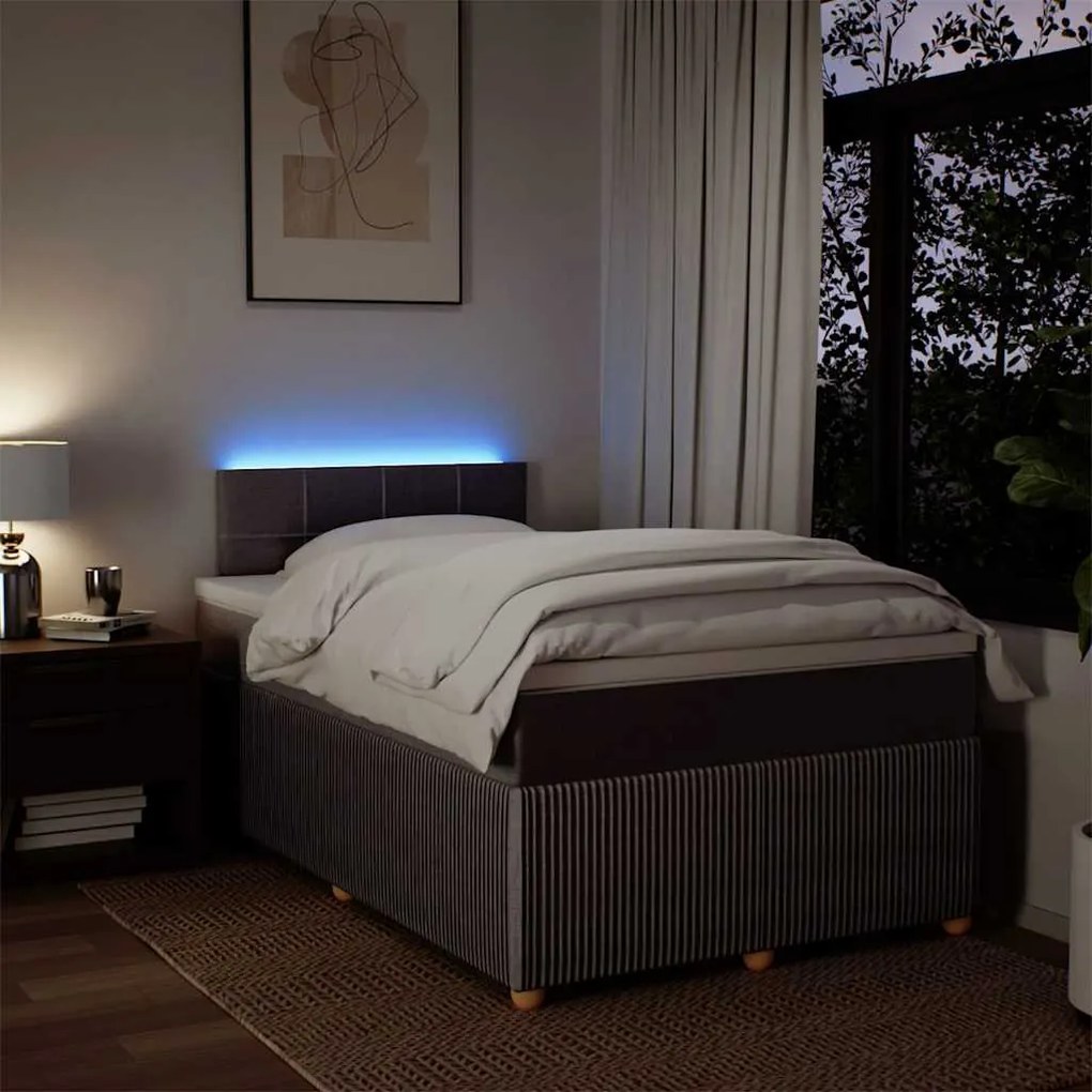 vidaXL Κρεβάτι Boxspring με Στρώμα Taupe 120x200 εκ. Υφασμάτινο