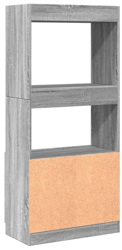 Ντουλάπι Γκρι Sonoma 63x33x140 εκ. από Επεξεργασμένο Ξύλο - Γκρι