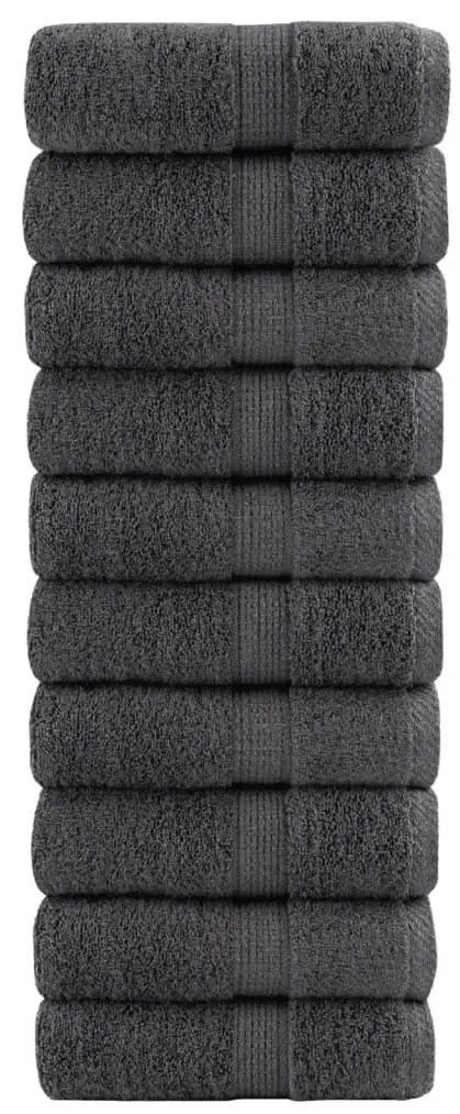 vidaXL Πετσέτες Ξενώνα Premium SOLUND 10 τεμ. Ανθρακί 30x50 εκ. 600 γρ./μ²