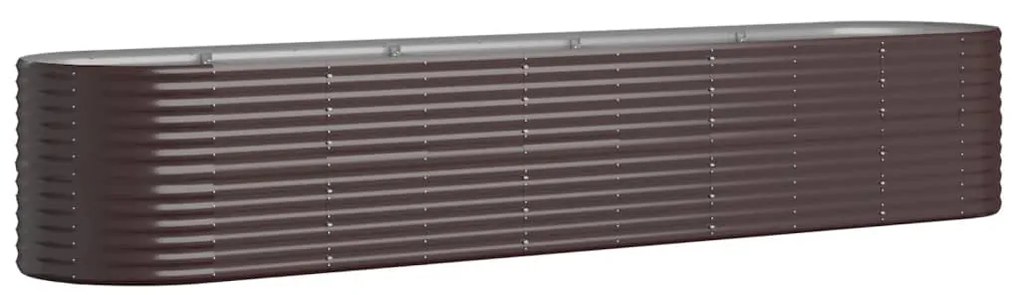 vidaXL Ζαρντινιέρα Καφέ 368x80x68 εκ. Γαλβανισμένος χάλυβας
