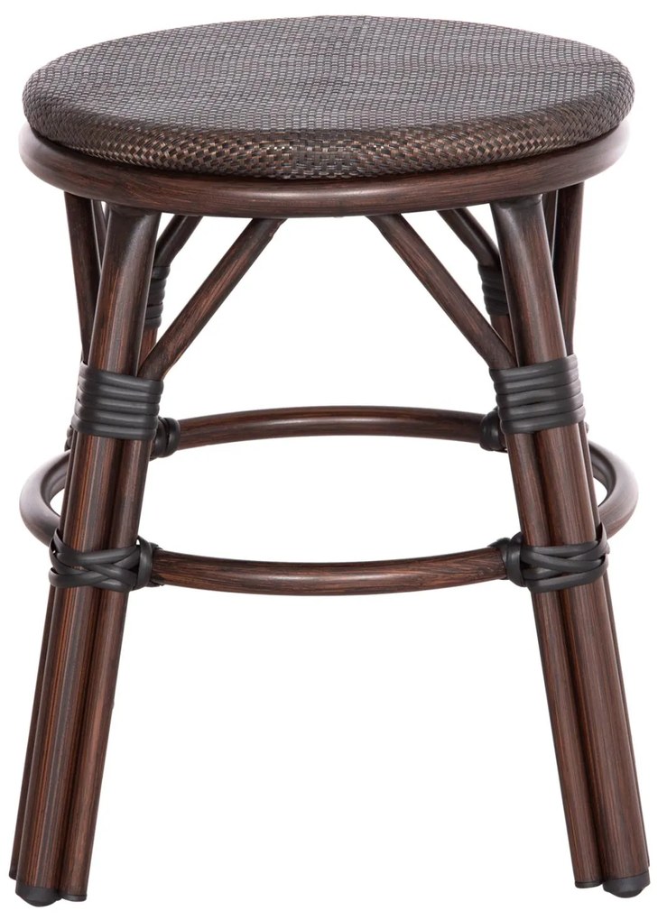 Σκαμπό CHINO C6285.01 Καφέ Αλουμινίου Bamboo Look με Textilene Φ36x46Υ εκ. 36x36x46 εκ.