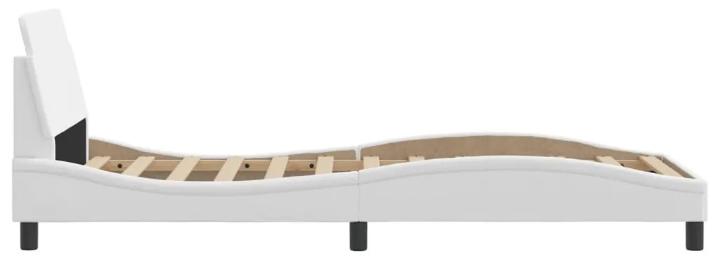 vidaXL Πλαίσιο Κρεβατιού με Κεφαλάρι Λευκό90x190εκ. από ΣυνθετικόΔέρμα
