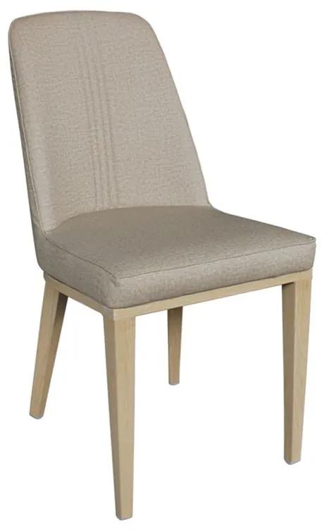CASTER Καρέκλα Τραπεζαρίας Κουζίνας, Μέταλλο Βαφή Φυσικό Linen PU Μπέζ -  45x60x89cm
