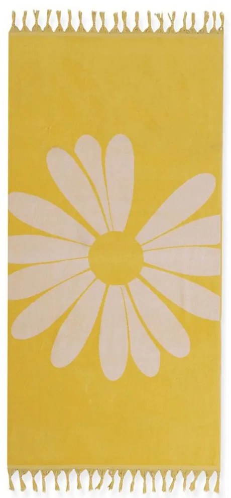 Πετσέτα Θαλάσσης Daisy Style Yellow Nef-Nef Θαλάσσης 80x160cm 100% Cotton