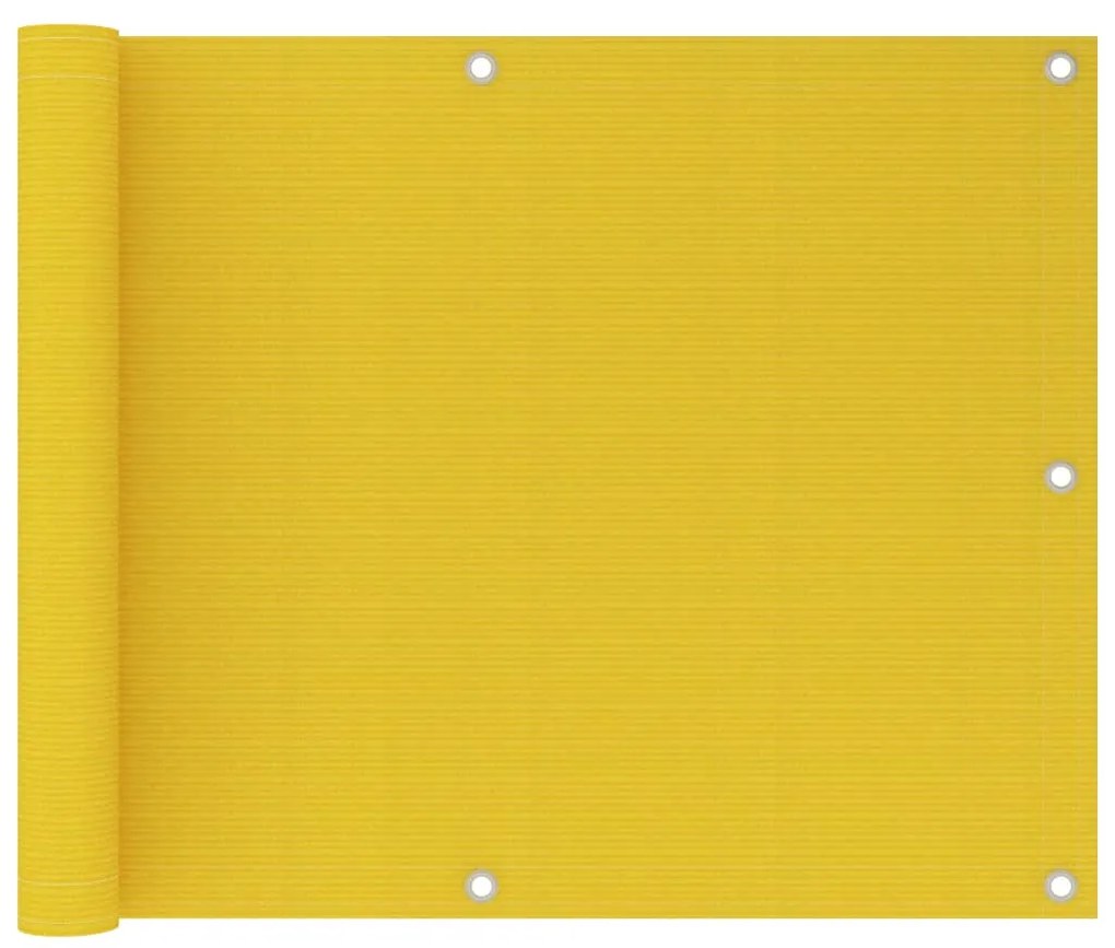 vidaXL Διαχωριστικό Βεράντας Κίτρινο 75 x 600 εκ. από HDPE