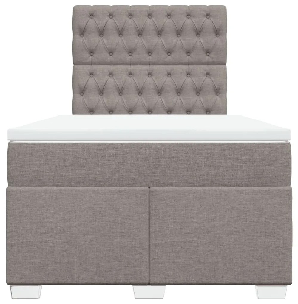 Κρεβάτι Boxspring με Στρώμα Taupe 120x190 εκ. Υφασμάτινο - Μπεζ-Γκρι