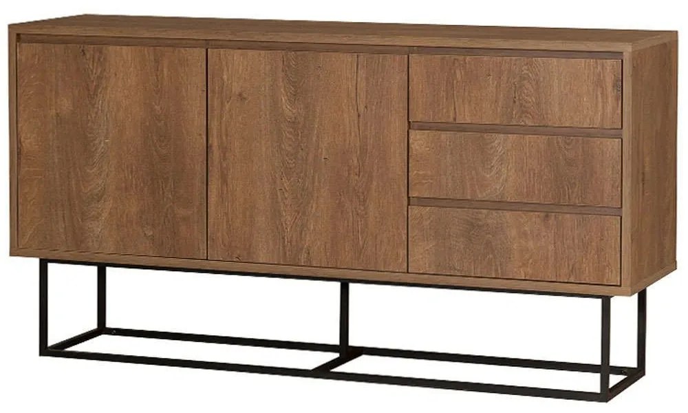 Μπουφές Amedeo 0234401 140x36x72cm Walnut Melamine, Metal