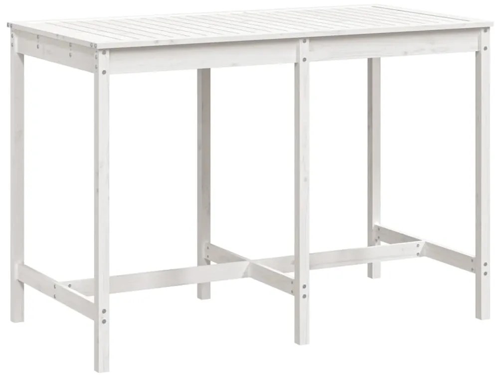 vidaXL Τραπέζι Κήπου Λευκό 159,5x82,5x110 εκ. από Μασίφ Ξύλο Πεύκου