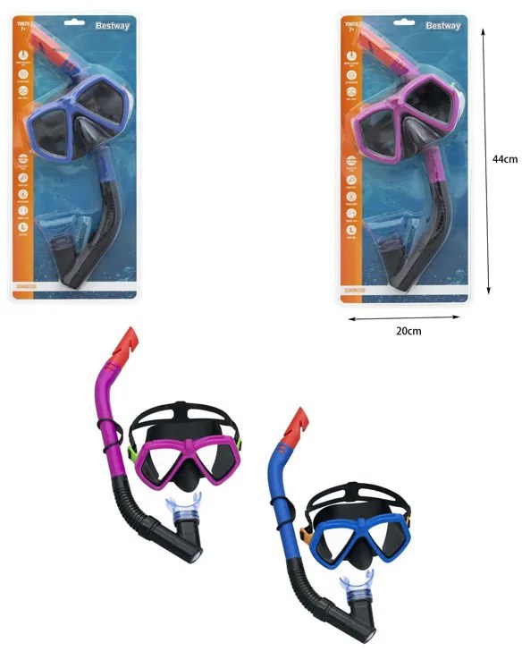 Bestway Σετ Μάσκα Θαλάσσης με Αναπνευστήρα Dominator Παιδική 7+ #24070 - Dominator Mask with Snorkel
