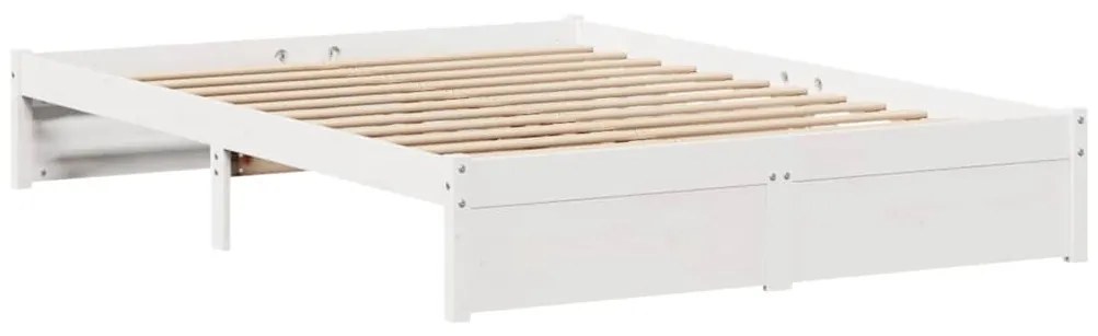 vidaXL Σκελετός Κρεβ. Χωρίς Στρώμα Λευκό 150x200 εκ Μασίφ Πεύκο