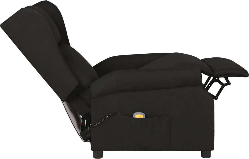 vidaXL Πολυθρόνα Μασάζ Μαύρη Υφασμάτινη