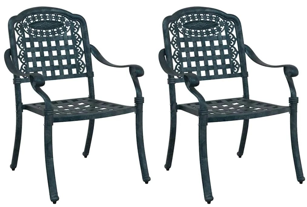 vidaXL Καρέκλα Κήπου 2 pcs Πράσινο 55 x 56.5 x 91εκ Αλουμίνιο