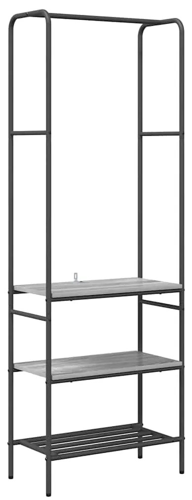 vidaXL Ράφι ρούχων με ράφια με ράφι Γκρι sonoma 60 x 30 x 171 εκ