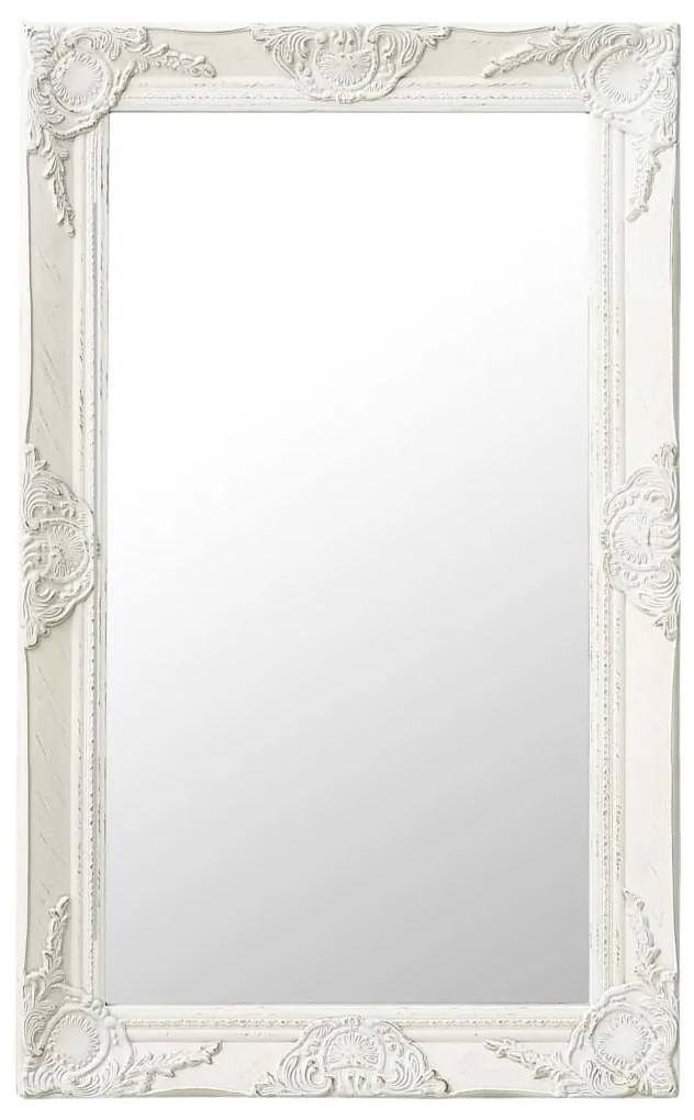 Καθρέφτης Τοίχου με Μπαρόκ Στιλ Λευκός 50 x 80 εκ. - Λευκό