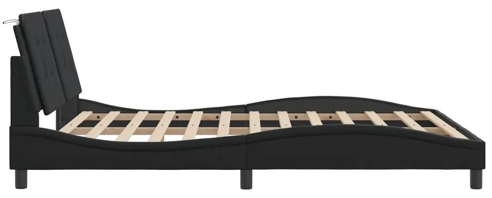 vidaXL Σκελετός Κρεβατιού Χωρίς Στρώμα Zadar Μαύρο 160x200 εκ. Συνθετικό Δέρμα