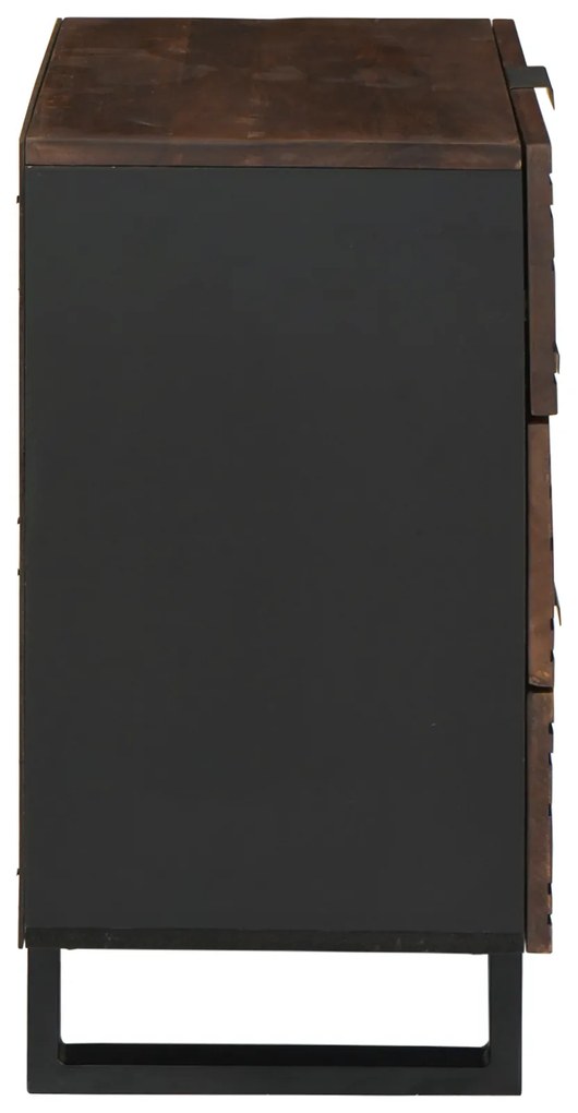 vidaXL Κομοδίνο - 50x33x60 εκ., φτιαγμένο από μασίφ μάνγκο και μηχανική ξυλεία.